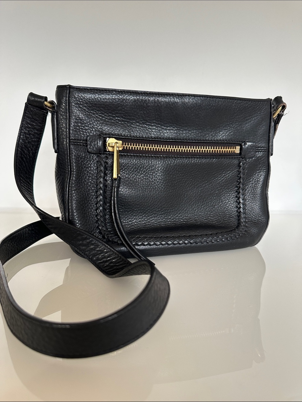 Cole Haan black leather crossbody purse bag